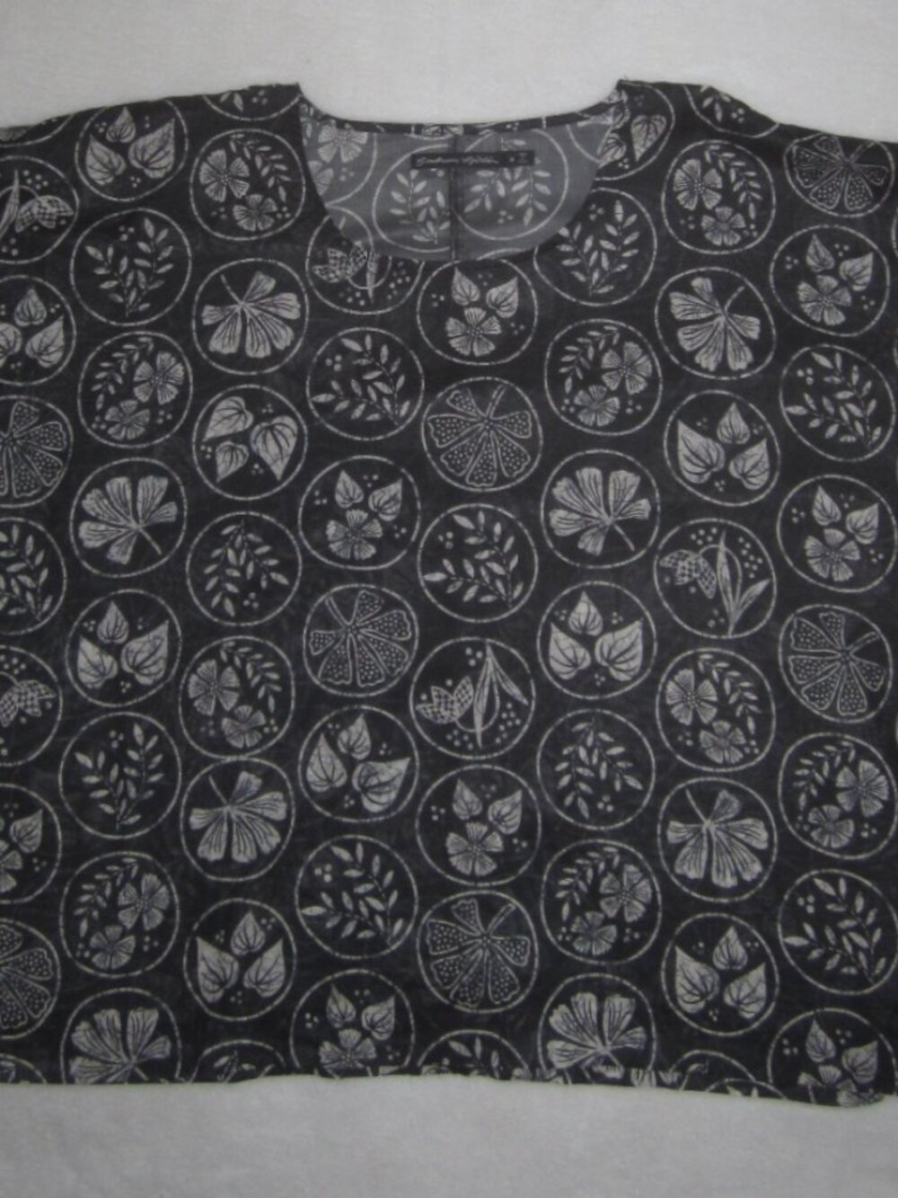 GUDRUN SJODEN Kimono Sleeve Fine Cotton Blouse Shirt Women's Medium Art-to Wear